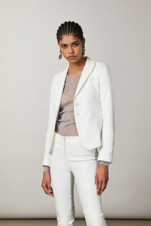 Patrizia Pepe 2-button Slim Jacket Bianche | 35UVFXJMD