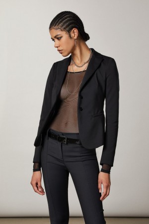 Patrizia Pepe 2-button Slim Jacket Nere | 37QYJBRVF