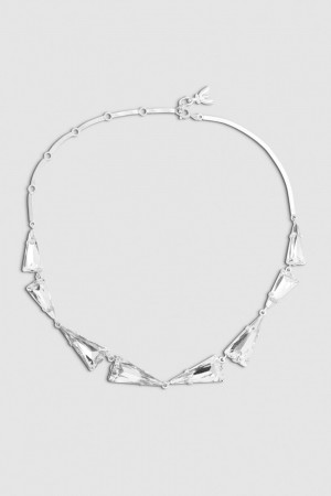 Patrizia Pepe Brass And Glass Necklace Argento | 87QKRSOCA