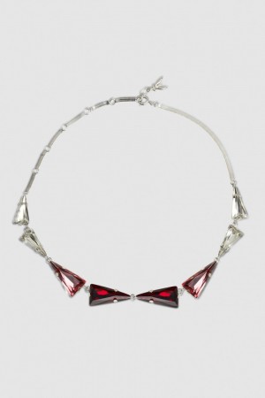 Patrizia Pepe Brass And Glass Necklace Rosa | 90PTFWYDZ