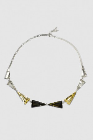 Patrizia Pepe Brass And Glass Necklace Verdi | 08XEMYPSF