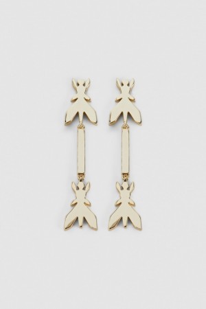 Patrizia Pepe Brass Drop Earrings Oro | 42IHXOCTD
