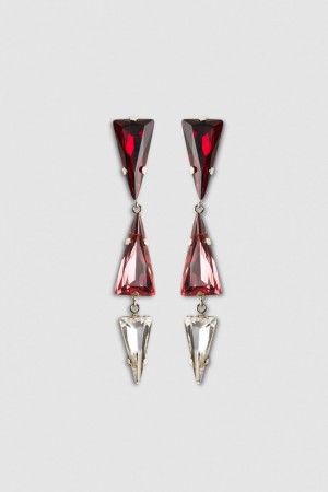 Patrizia Pepe Brass Earrings With Rhinestones Rosa | 24XBTSYOC