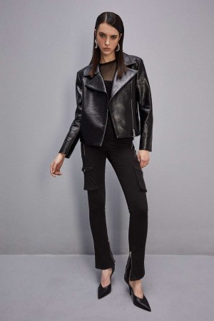 Patrizia Pepe Coated Fabric Jacket Nere | 59UTEKYHJ