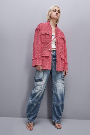Patrizia Pepe Cotton Blend Over Parka Rosse | 54YXLZDVK