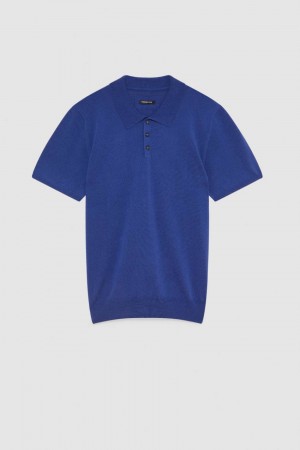Patrizia Pepe Cotton Blend Polo Shirt Blu Chiaro | 02ZKUFYHE