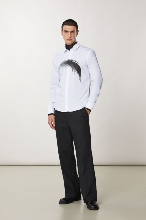 Patrizia Pepe Cotton Shirt With Floral Print Bianche | 62UOHBFXD