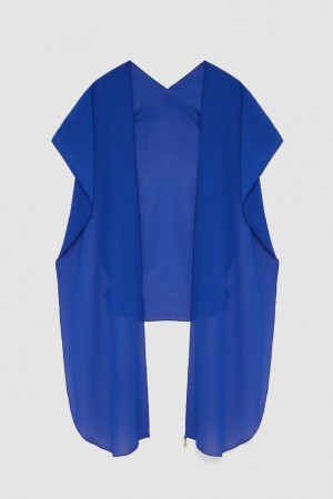 Patrizia Pepe Crepe Stole With Fly Detail On The Tip Blu Chiaro | 63LWJMRPE