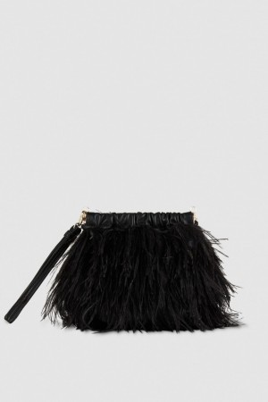 Patrizia Pepe Crossbody Bag With Feathers Nere | 32DUEZYWL