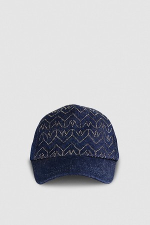 Patrizia Pepe Denim Fly Monogram Baseball Cap Blu Chiaro | 74UQRJCTL