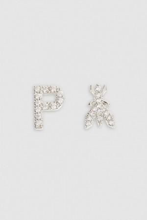 Patrizia Pepe Earrings With Rhinestones Argento | 04INFYDZU