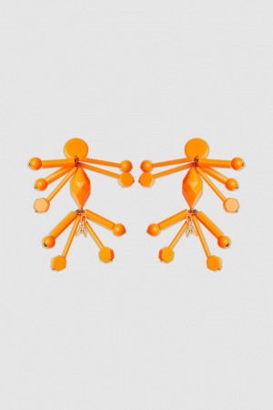 Patrizia Pepe Earrings With Techno Pop Fly Appliqué Arancioni | 37BOMCLRZ
