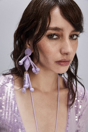 Patrizia Pepe Earrings With Techno Pop Fly Appliqué Rosa | 42THCDOXP