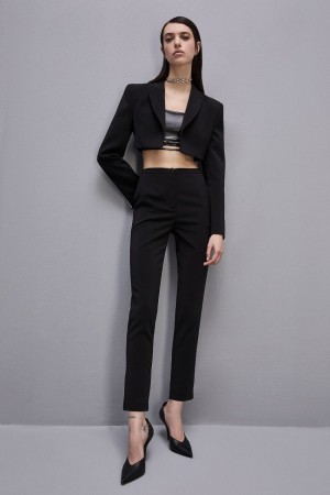 Patrizia Pepe Essential Cigarette Pants Nere | 07CLQDHWV
