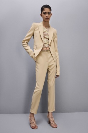 Patrizia Pepe Essential Cigarette Pants Beige | 63MBKDNUQ