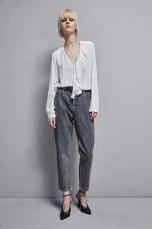 Patrizia Pepe Essential Crepe Blouse Bianche | 15NOXPZQB