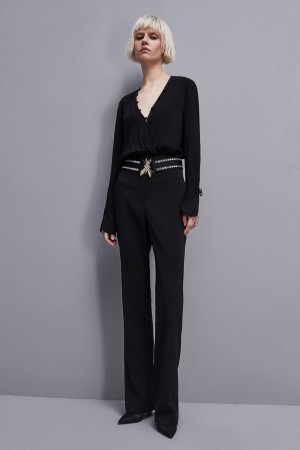 Patrizia Pepe Essential Crepe Jumpsuit Nere | 39XOVNHTG