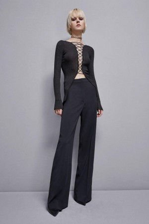 Patrizia Pepe Essential Crepe Palazzo-fit Pants Nere | 39DVYKFHA
