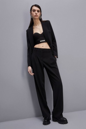 Patrizia Pepe Essential Crepe Pants Nere | 78KCOLAER