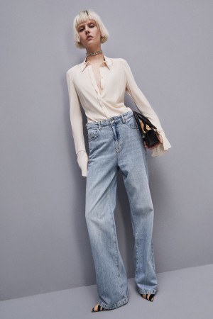 Patrizia Pepe Essential Soft Shirt Beige | 14WBCDSTR