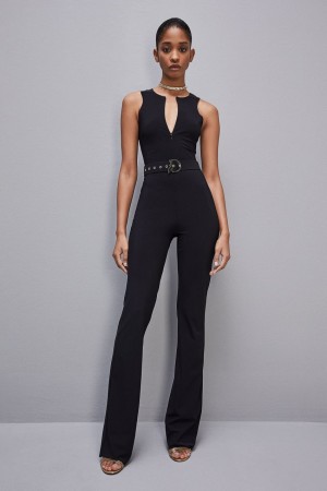 Patrizia Pepe Essential Stretch Technical Jersey Bodysuit Nere | 98IMJSHFQ