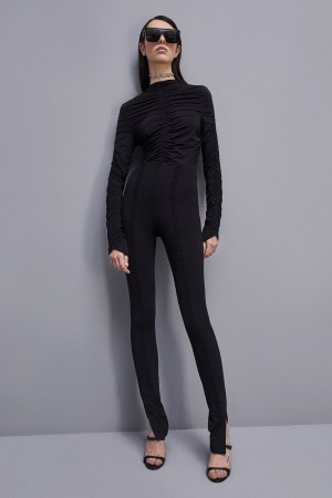Patrizia Pepe Essential Technical Jersey Leggings Nere | 84LWODGCZ