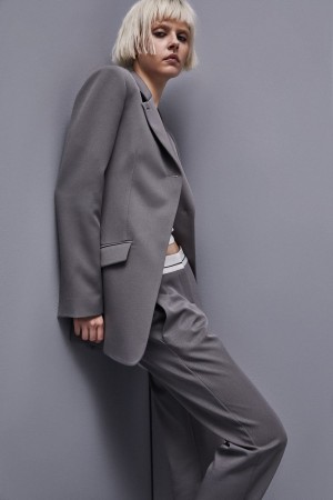Patrizia Pepe Feminine One-button Jacket Grigie | 46ZSOUNKI