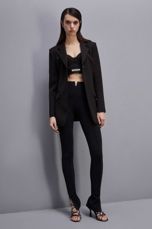 Patrizia Pepe Feminine One-button Jacket Nere | 96VUXAOLN