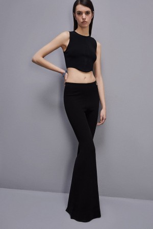 Patrizia Pepe Flared Bodycon Pants Nere | 25TWDZIEO