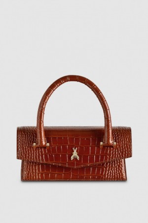 Patrizia Pepe Fly Bamby Croco Marroni | 32JZYUIBC