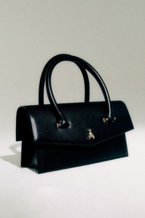 Patrizia Pepe Fly Bamby Leather Bag Large Nere | 59YSBJCDG