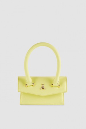 Patrizia Pepe Fly Bamby Leather Mini Shoulder Bag Gialle | 23QTZWSOL