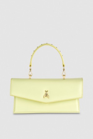 Patrizia Pepe Fly Bamby Leather Shoulder Bag Gialle | 89CPJDLWA