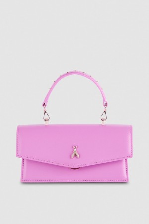 Patrizia Pepe Fly Bamby Leather Shoulder Bag Rosa | 53NHJXQTZ