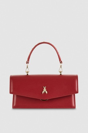 Patrizia Pepe Fly Bamby Leather Shoulder Bag Rosse | 72FCNDKRX