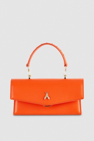 Patrizia Pepe Fly Bamby Leather Shoulder Bag Arancioni | 07TDBGSPC