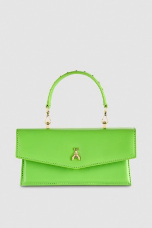 Patrizia Pepe Fly Bamby Leather Shoulder Bag Verdi | 80JZXWUQP