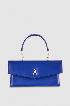 Patrizia Pepe Fly Bamby Leather Shoulder Bag Blu Chiaro | 62XTOCRHP