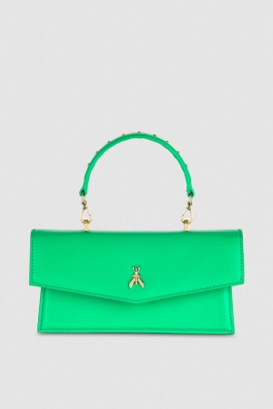 Patrizia Pepe Fly Bamby Leather Shoulder Bag Verdi | 15XBRPFCK