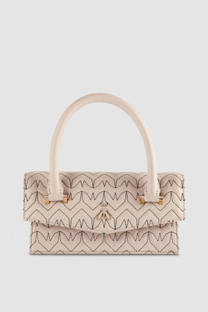 Patrizia Pepe Fly Bamby Quilted Leather Bag Beige | 81HEMGFBJ