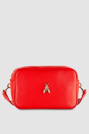 Patrizia Pepe Fly Camera Leather Bag With Chain Rosse | 38WDORXAV