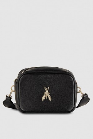 Patrizia Pepe Fly Camera Leather Shoulder Bag Nere | 95NYJIGDB