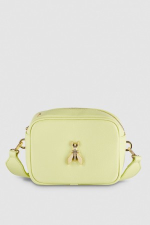 Patrizia Pepe Fly Camera Leather Shoulder Bag Gialle | 32IAYLNBU
