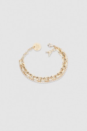 Patrizia Pepe Fly Diamond Brass Chain Bracelet Oro | 53RYMLUIC
