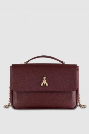 Patrizia Pepe Fly Leather Shoulder Bag With Chain Viola | 25TJRBINM