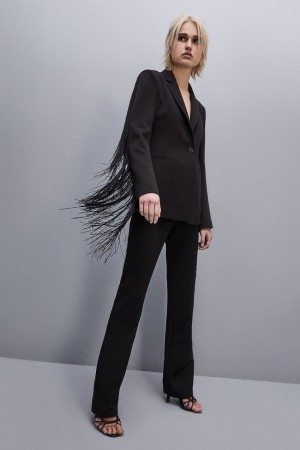 Patrizia Pepe Fringed Jacket Nere | 26CWASKOY