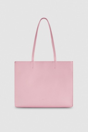 Patrizia Pepe Hammered Leather Shopping Bag Rosa | 94EFMODRN