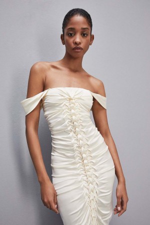 Patrizia Pepe Hand-embroidered Dress In Certified Viscose Bianche | 74AKHDQLG