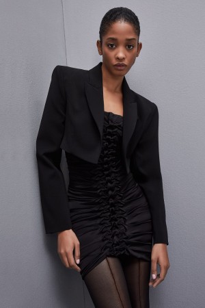 Patrizia Pepe Hand-embroidered Dress In Certified Viscose Nere | 56OBUNTWX