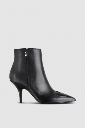 Patrizia Pepe Heeled Leather Ankle Boots Nere | 92XJOLQVC